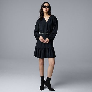 Women's Simply Vera Vera Wang Belted Shirred Mini Dress