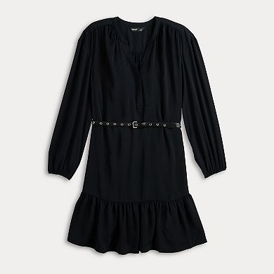 Women's Simply Vera Vera Wang Belted Shirred Mini Dress