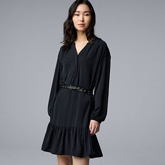 Women's Simply Vera Vera Wang Belted Shirred Mini Dress
