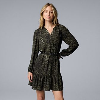 Women's Simply Vera Vera Wang Belted Shirred Mini Dress