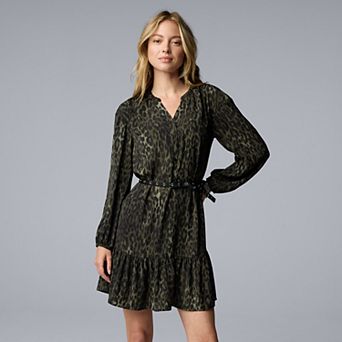 Women's Simply Vera Vera Wang Belted Shirred Mini Dress