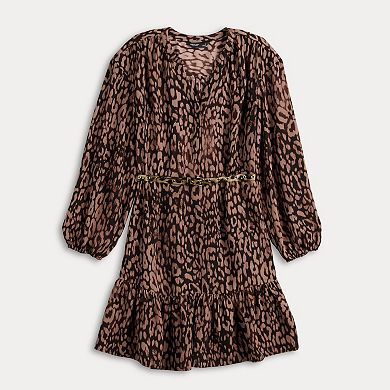 Petite Simply Vera Vera Wang Belted Shirred Short Dress