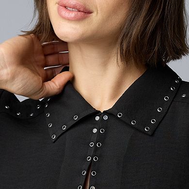 Women's Simply Vera Vera Wang Long Sleeve Rivet Popover