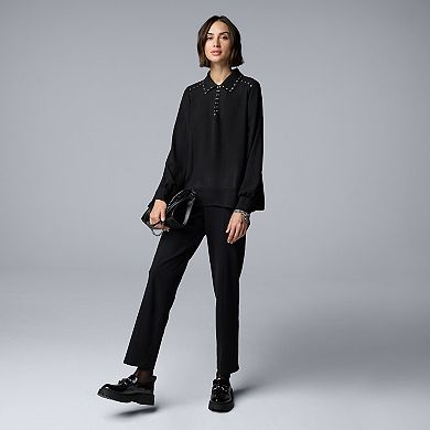 Women's Simply Vera Vera Wang Long Sleeve Rivet Popover