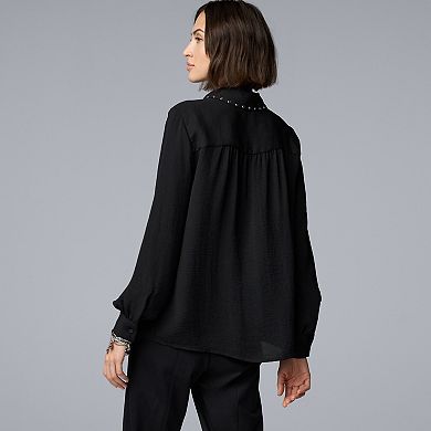 Women's Simply Vera Vera Wang Long Sleeve Rivet Popover