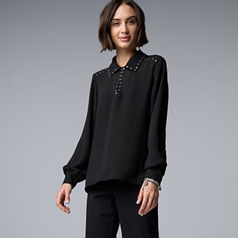 Women's Simply Vera Vera Wang Long Sleeve Rivet Popover