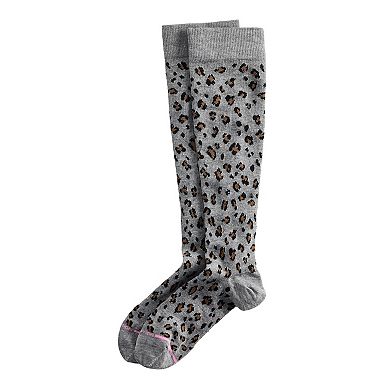 Women's Dr. Motion Leopard Print Knee High Socks
