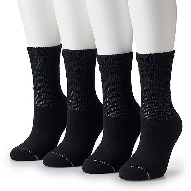Women's Dr. Motion Texture Column Comfort Top Crew Socks 2-pk.