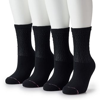 Women's Dr. Motion Texture Column Comfort Top Crew Socks 2 pk