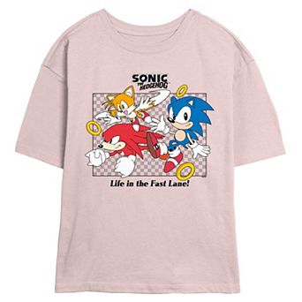 Juniors' Sonic The Hedgehog Life In The Fast Lane Running Mates Skimmer Graphic Tee