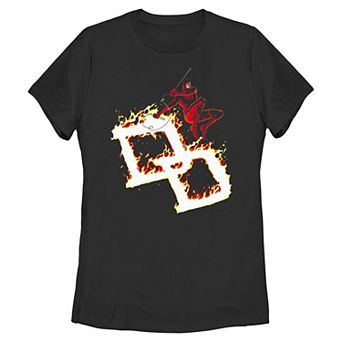 Juniors' Marvel Daredevil Fire Branding Graphic Tee