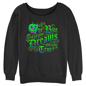 Disney Villains Poison Apple One Bite And All Your Dreams Will Come True Juniors' Graphic Pullover