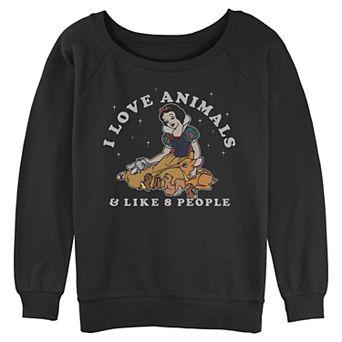 Disney's Snow White And The Seven Dwarfs I Love Animals & Like 8 People Juniors' Graphic Pullover