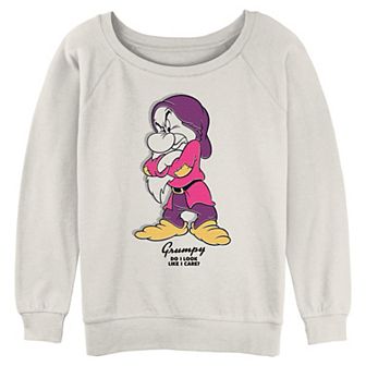 Disney's Snow White And The Seven Dwarfs Grumpy Do I Look Like I Care Juniors' Graphic Pullover
