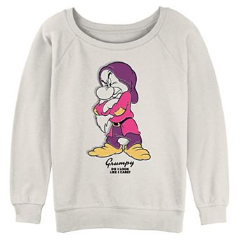 Disney's Snow White And The Seven Dwarfs Grumpy Do I Look Like I Care Juniors' Graphic Pullover