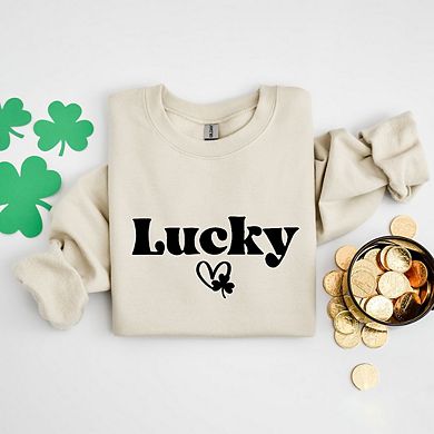 Lucky With Heart And Clover Sweatshirt