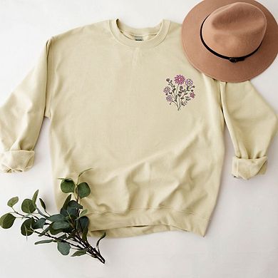 Embroidered Pink Bouquet Sweatshirt