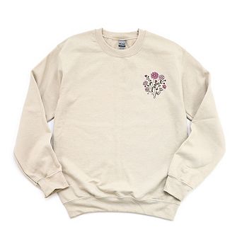 Embroidered Pink Bouquet Sweatshirt