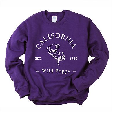 Embroidered California Flower M Royal
