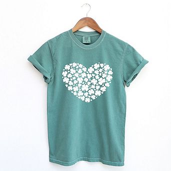 Shamrock Heart Garment Dyed Tees