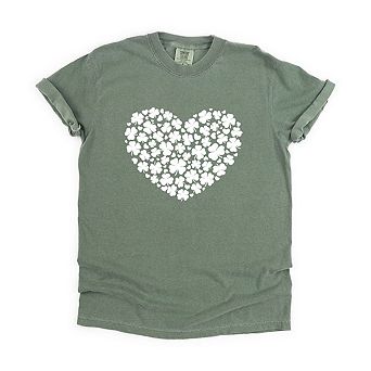 Shamrock Heart Garment Dyed Tees