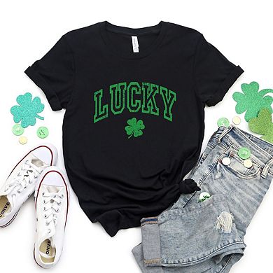 Lucky Clover Distressed Short Sleeve Graphic Tee