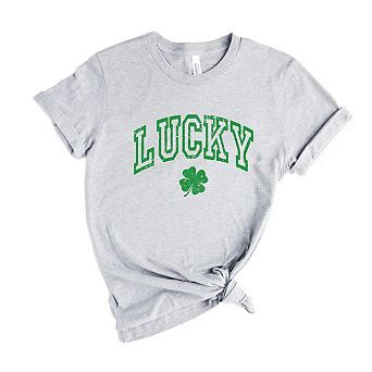 Lucky Clover Distressed Short Sleeve Graphic Tee