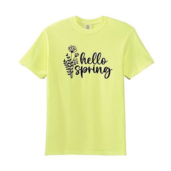 Hello Spring Flowers Garment Dyed Tees