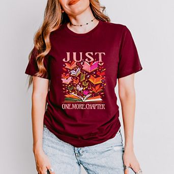 Just One More Chapter Books - Womens Short Sleeve Graphic T-Shirt