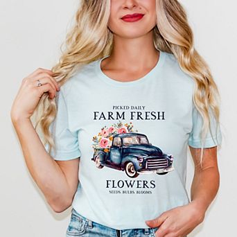Simply Sage Market Farm Fresh Flowers Truck Short Sleeve Tee