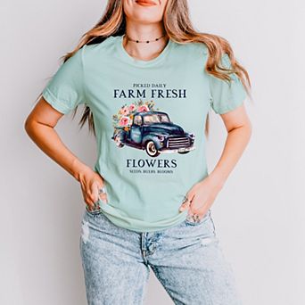 Simply Sage Market Farm Fresh Flowers Truck Short Sleeve Tee