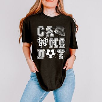 Soccer Game Day Flower XL Black