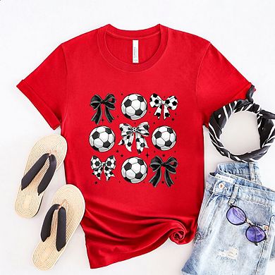 Simply Sage Market Soccer Ball Bows Short Sleeve Tee