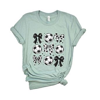 Simply Sage Market Soccer Ball Bows Short Sleeve Tee