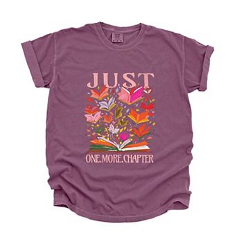 Just One More Chapter Books - Womens Garment Dyed Graphic T-Shirt