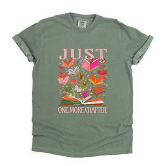 Just One More Chapter Books - Womens Garment Dyed Graphic T-Shirt
