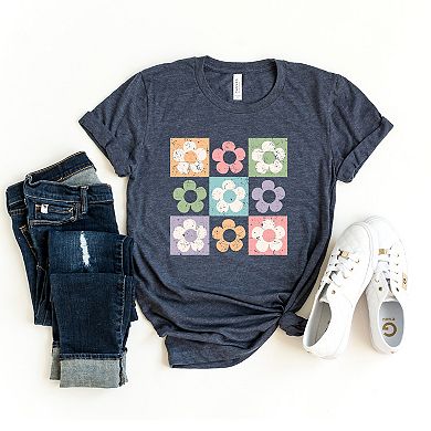 Simply Sage Market Checkered Flowers Short Sleeve Tee