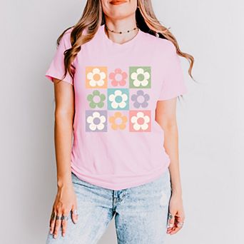 Simply Sage Market Checkered Flowers Short Sleeve Tee