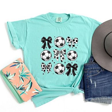 Simply Sage Market Soccer Ball Bows Garment Dyed Tee