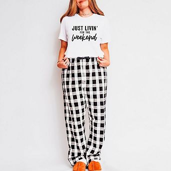 Just Livin' For The Weekend Plaid Pajama Set