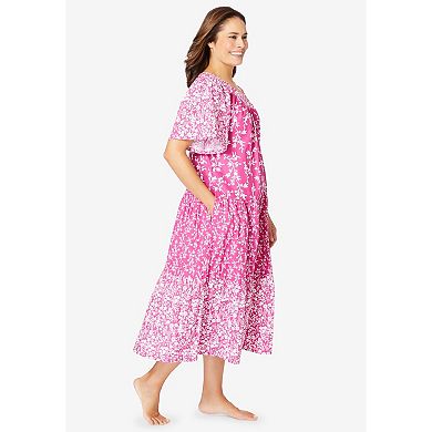 Only Necessities Plus Size Tiered Print Lounger