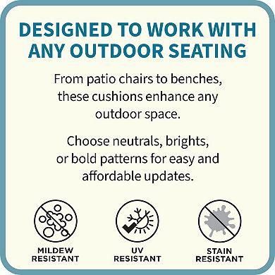 BrylaneHome Bh Outdoor Performance Bench Cushion