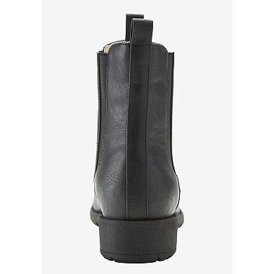 ellos Women's Sherpa Lined Faux Leather Chelsea Bootie