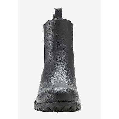 ellos Women's Sherpa Lined Faux Leather Chelsea Bootie