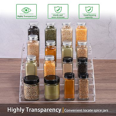 4Tier Spice Rack Organizer Shelf Seasoning Jar Rack for Kitchen Countertop, 12.4"x12.20"x6.22"