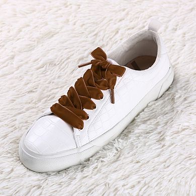 1 Pair Flat Shoelaces 0.6" Width Ribbon Strings for Sneakers Shoes Boots 47.24"