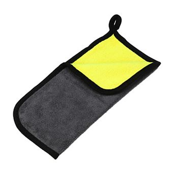 1 pc Car Drying Towel Car Cleaning Detailing Absorbent Car Drying Cloth Gray Yellow 9.84"x9.84"