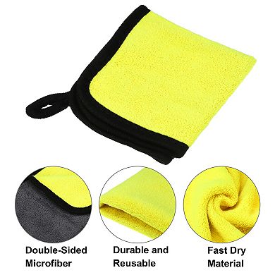 1pcs Car Drying Towel Car Cleaning Detailing Absorbent Car Drying Cloth Gray Yellow 9.84"x9.84"