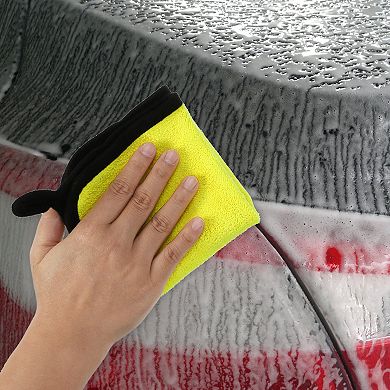 1pcs Car Drying Towel Car Cleaning Detailing Absorbent Car Drying Cloth Gray Yellow 9.84"x9.84"