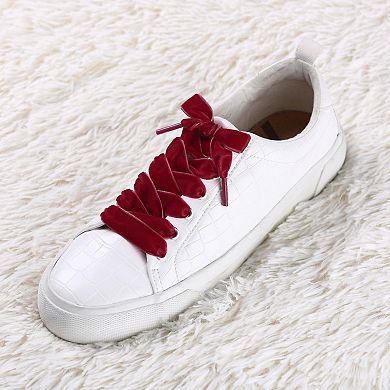 1 Pair Flat Shoelaces 0.6" Width Ribbon Shoe Laces Strings for Sneakers Shoes Boots 200cm/78.74"